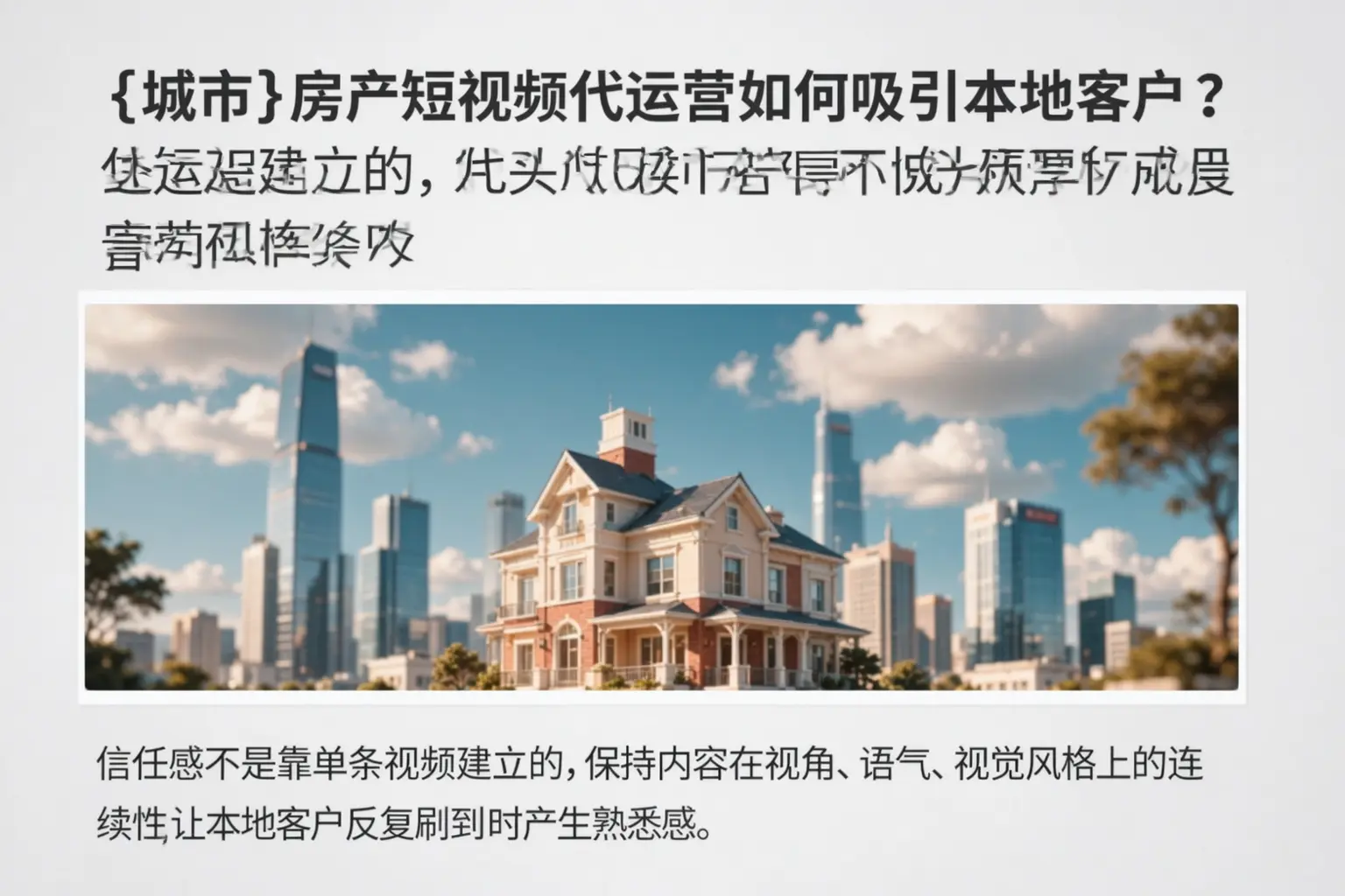 东兰房产短视频代运营如何吸引本地客户?